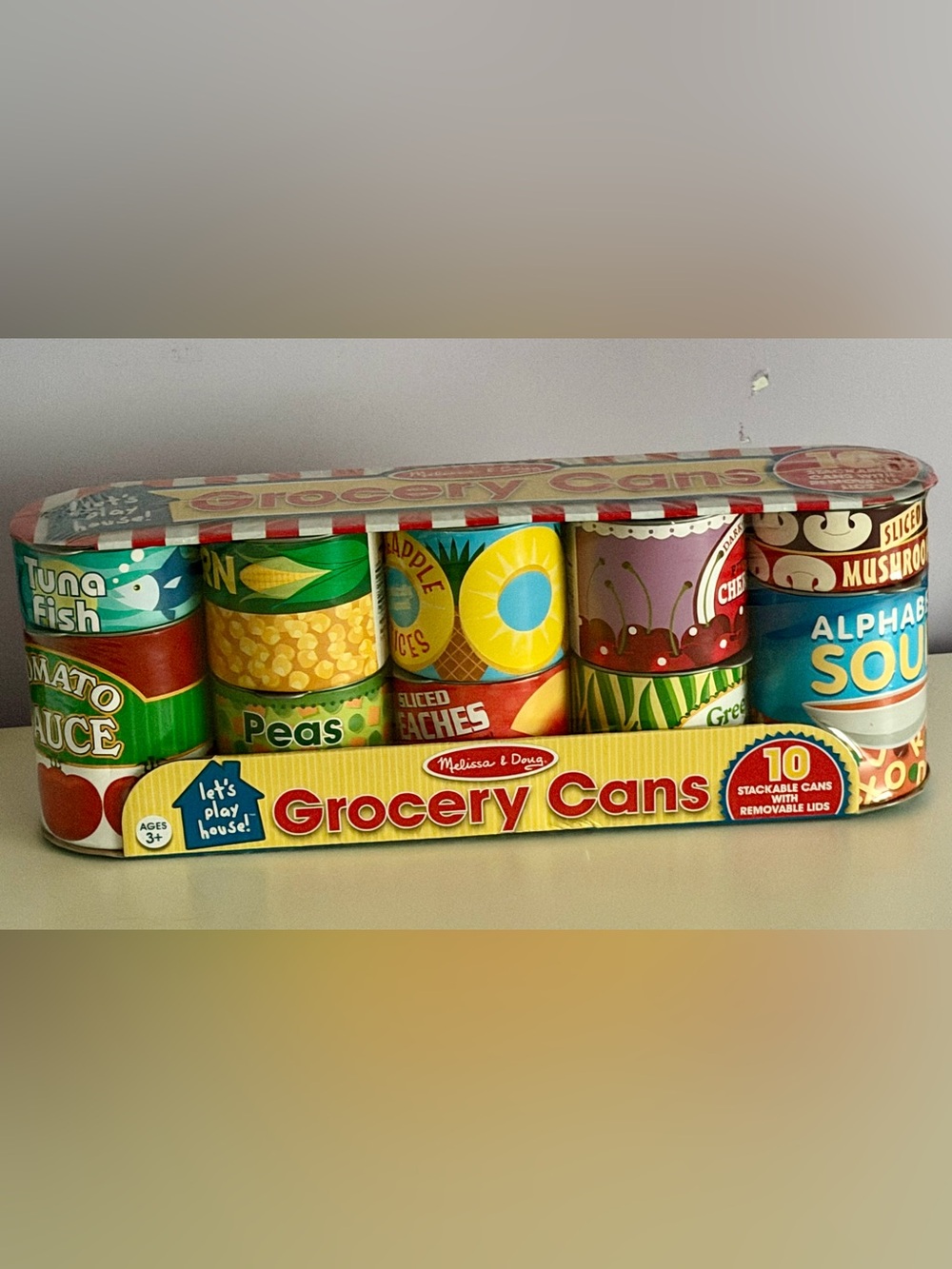 Melissa & Doug Colorful Grocery Can Toy Set